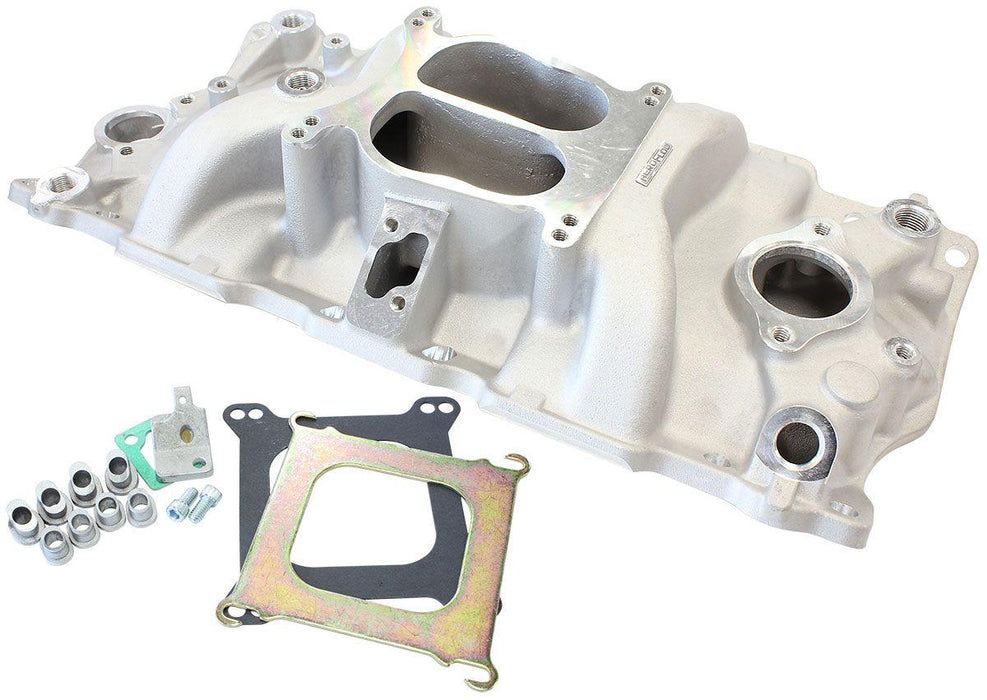 Aeroflow SB Chev Classic Dual Plane Intake Manifold, Natural Cast Finish (AF6011-1000)