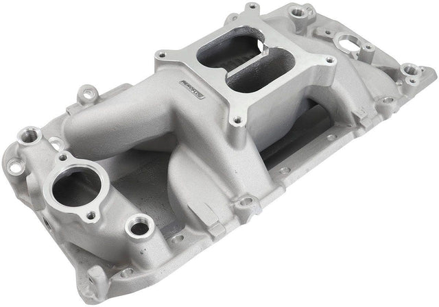Aeroflow BB Chev Air Gap Dual Plane Intake Manifold, Natural Cast Finish (AF6011-1001) AF6011-1001