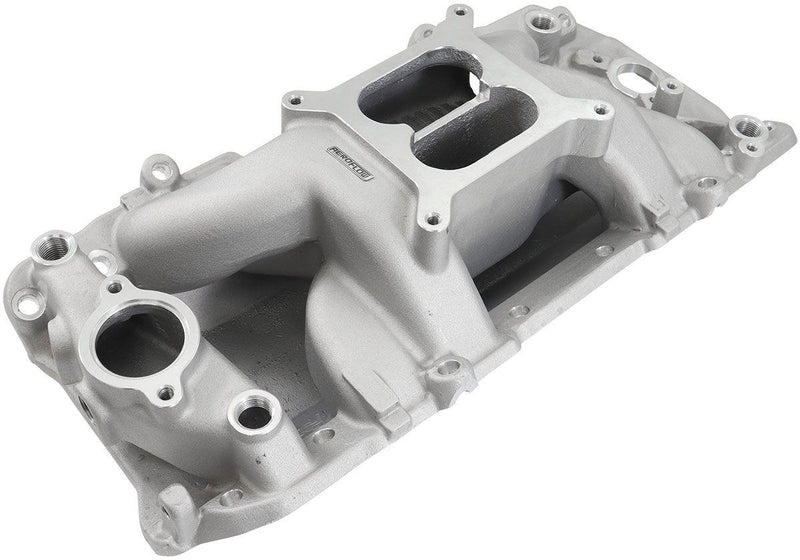 Aeroflow BB Chev Air Gap Dual Plane Intake Manifold, Natural Cast Finish (AF6011-1001) AF6011-1001