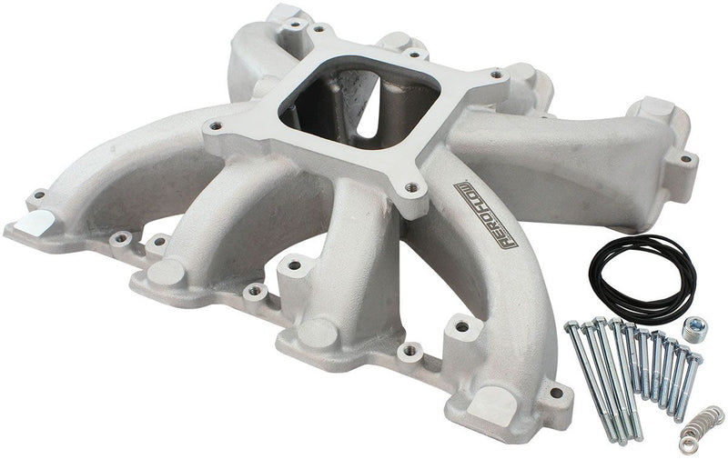 Aeroflow GM LS Cathedral Port Carburettor Street Single Plane Non-EFI Intake Manifold, Natural Cast Finish (AF6040-5000) AF6040-5000