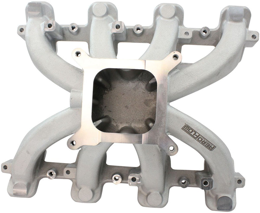 Aeroflow GM LS Cathedral Port Carburettor Street Single Plane Non-EFI Intake Manifold, Natural Cast Finish (AF6040-5000)