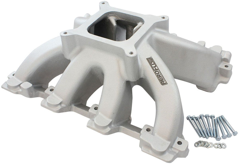 Aeroflow GM LS Cathedral Port Carburettor Hi Rise Single Plane Non-EFI Intake Manifold, Natural Cast Finish (AF6040-5005) AF6040-5005