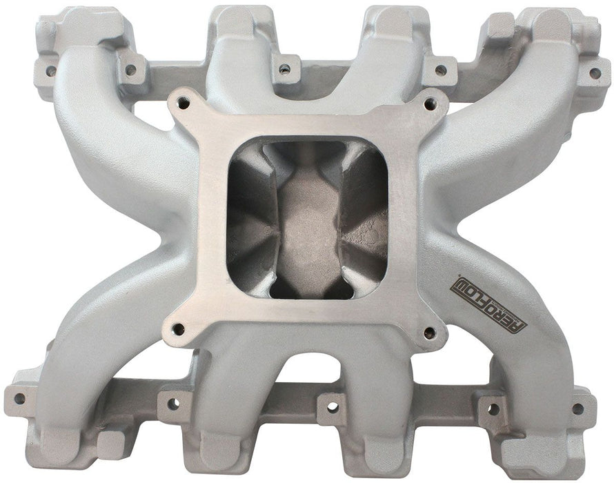 Aeroflow GM LS Cathedral Port Carburettor Hi Rise Single Plane Non-EFI Intake Manifold, Natural Cast Finish (AF6040-5005)