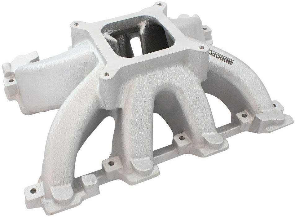 Aeroflow GM LS Cathedral Port Carburettor Hi Rise Single Plane Non-EFI Intake Manifold, Natural Cast Finish (AF6040-5005)