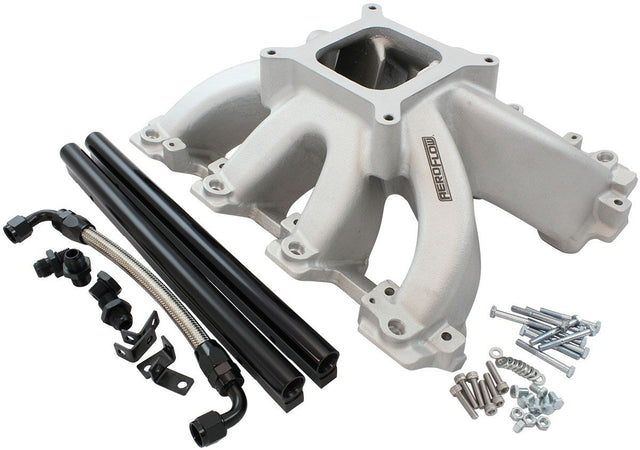 Aeroflow GM LS Cathedral Port Carburettor Hi Rise Race Single Plane EFI Intake Manifold, Natural Cast Finish (AF6050-5001) AF6050-5001