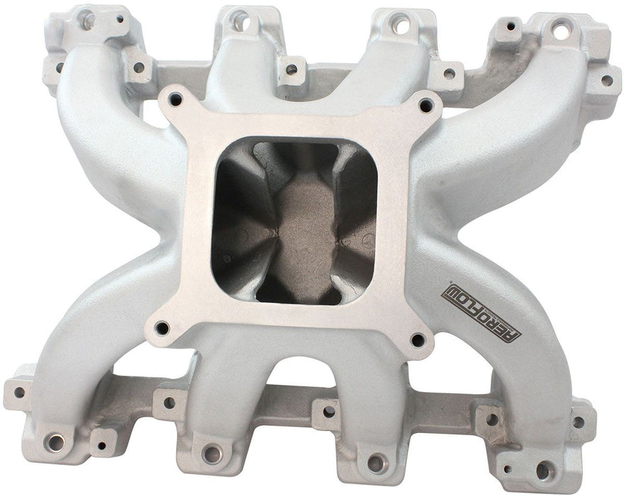 Aeroflow GM LS Cathedral Port Carburettor Hi Rise Race Single Plane EFI Intake Manifold, Natural Cast Finish (AF6050-5001)