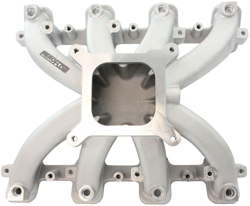 Aeroflow GM LS Rectangle Port Carburettor Street Single Plane EFI Intake Manifold, Natural Cast Finish (AF6050-6000)