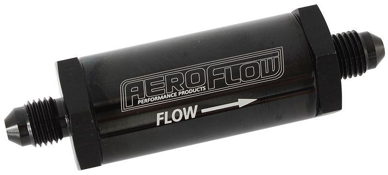 Aeroflow Long Inline Fuel & Oil Filter -4AN (AF607-04BLK) AF607-04BLK