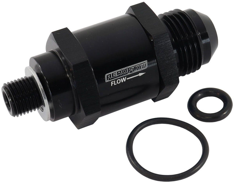 Aeroflow EFI Fuel Pump Check Valve -8AN (M10 x 1.00mm) (AF616-08BLK) AF616-08BLK