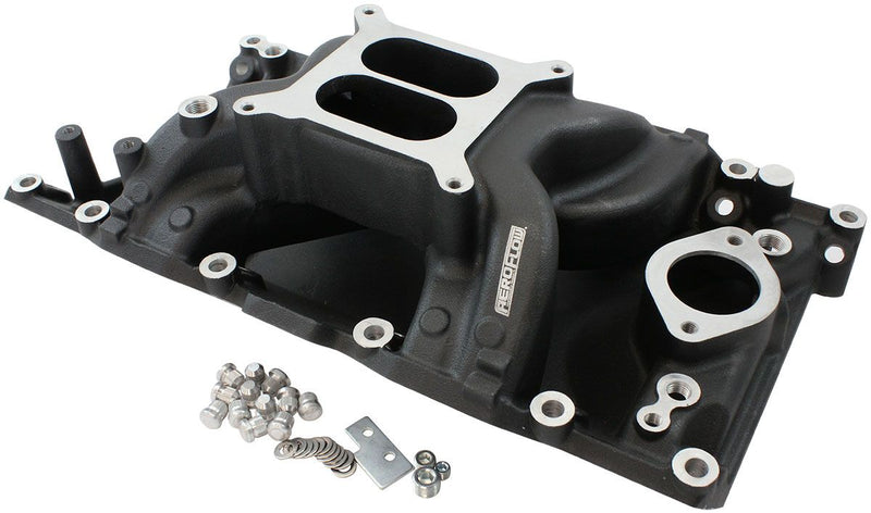 Aeroflow Small Block Chrysler Air Gap Dual Plane Intake Manifold, Black Finish (AF6210-3005) AF6210-3005