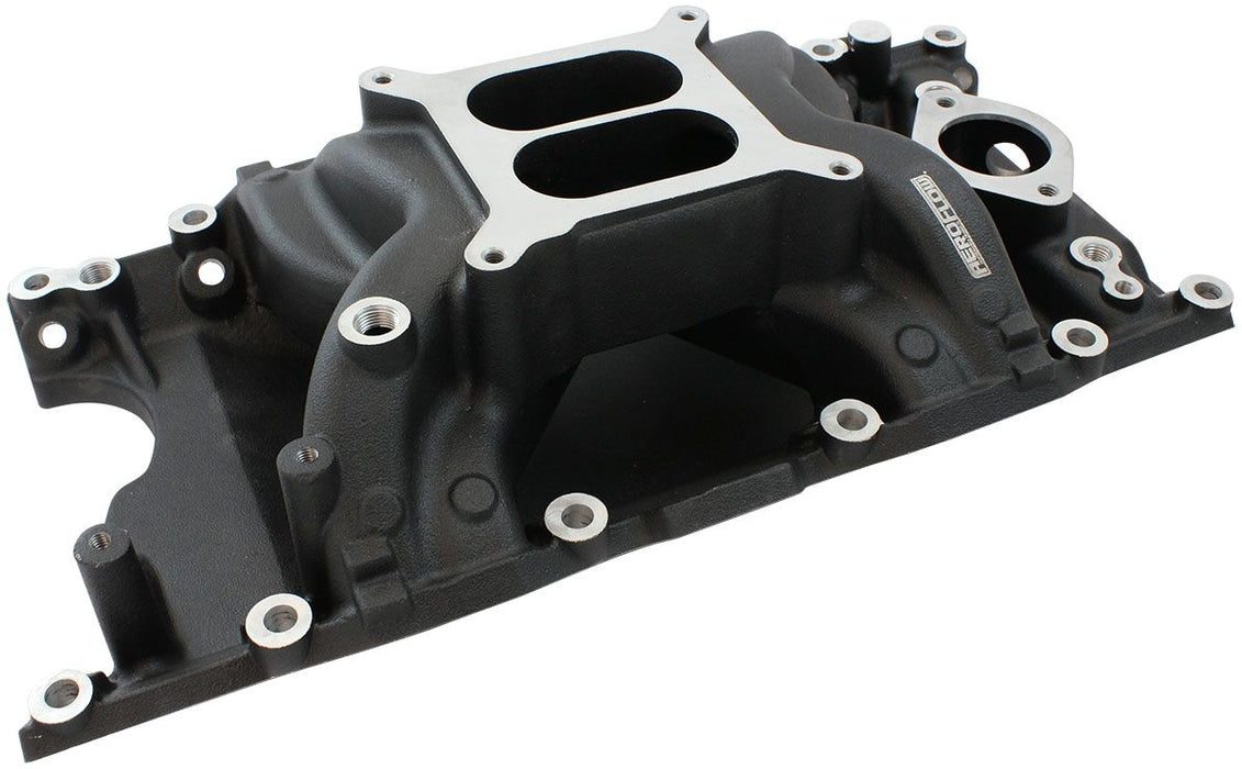 Aeroflow Small Block Chrysler Air Gap Dual Plane Intake Manifold, Black Finish (AF6210-3005)