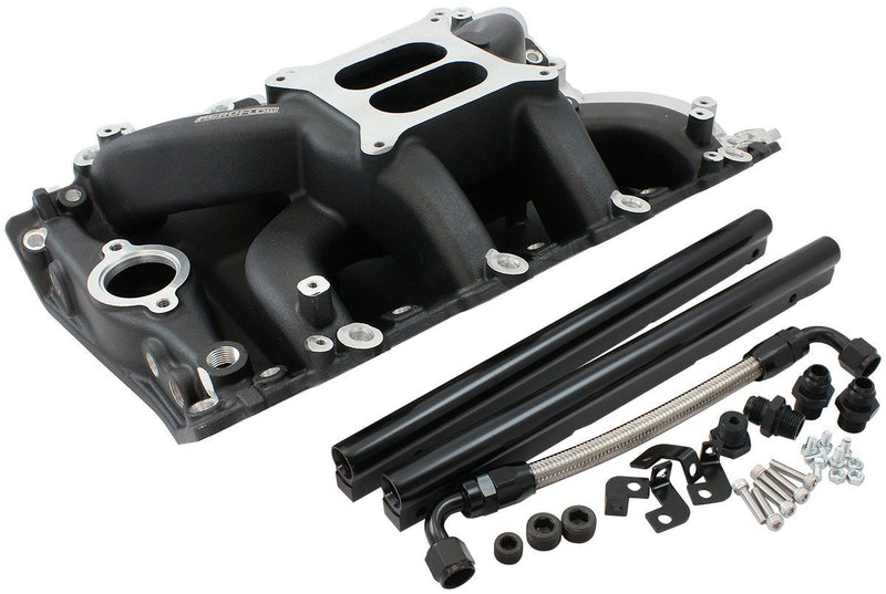 Aeroflow Holden 304 EFI Air Gap Dual Plane Intake Manifold, Black Finish (AF6210-4003) AF6210-4003