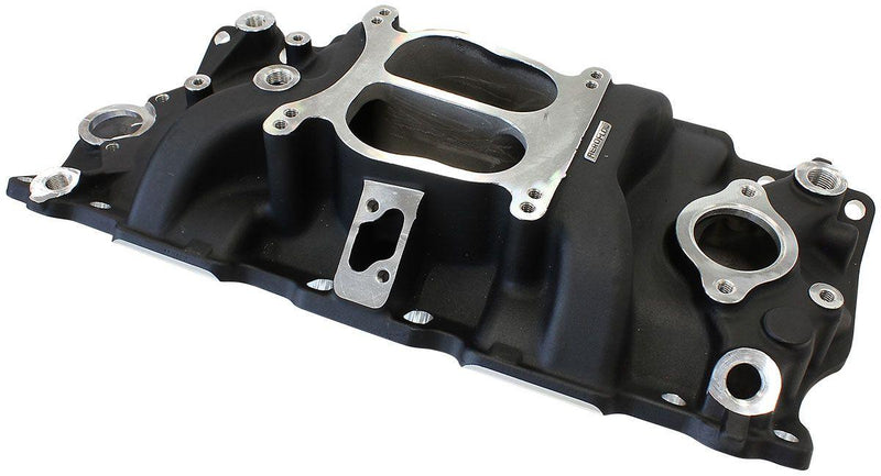 Aeroflow SB Chev Classic Dual Plane Intake Manifold, Black Finish (AF6211-1000) AF6211-1000