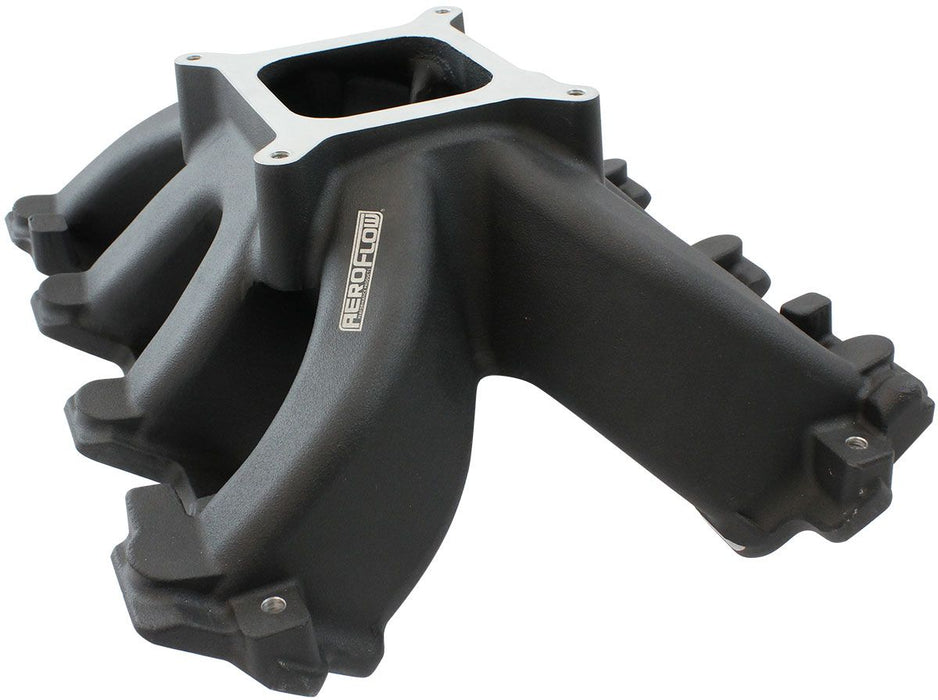 Aeroflow GM LS Cathedral Port Carburettor Hi Rise Single Plane Non-EFI Intake Manifold, Black Finish (AF6240-5005)