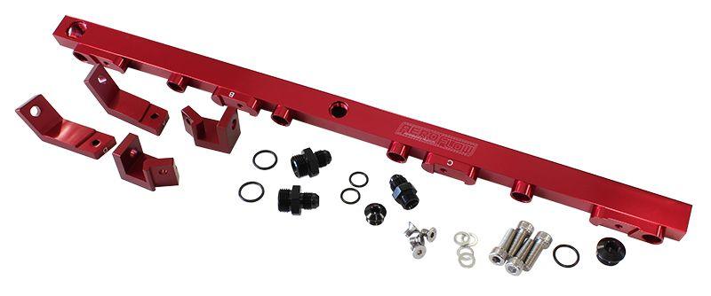Aeroflow Ford BA-BF Barra 4.0L DOHC Billet EFI Fuel Rail - Red (AF64-2004R) AF64-2004R