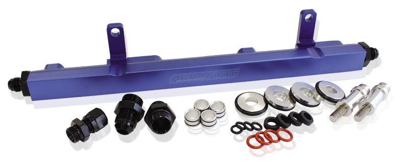 Aeroflow Nissan S13 SR20 Billet EFI Fuel Rail - Blue (AF64-2009)