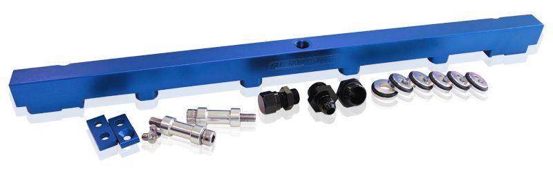 Aeroflow Nissan RB25 Billet EFI Fuel Rail - Blue (AF64-2010) AF64-2010