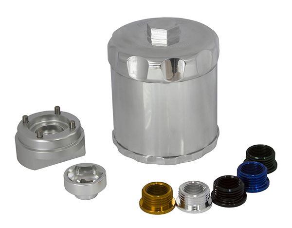 Aeroflow Spin On Reusable Billet Oil Filter - Silver (AF64-2016P)