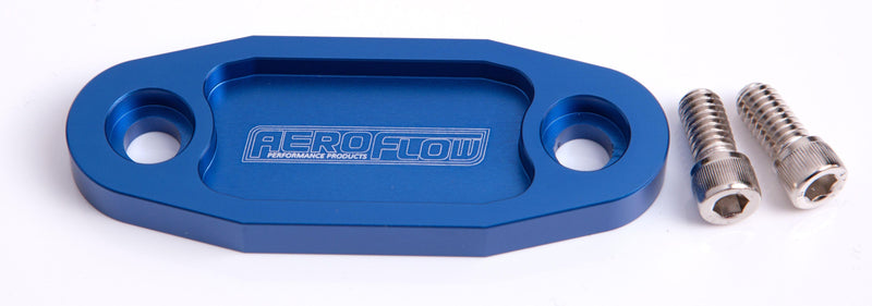 Aeroflow Billet Fuel Pump Block-Off Plate - Blue (AF64-2020) AF64-2020