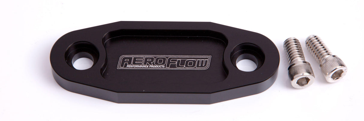 Aeroflow Billet Fuel Pump Block-Off Plate - Black (AF64-2020BLK) AF64-2020BLK
