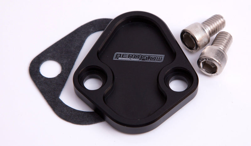 Aeroflow Billet Fuel Pump Block-Off Plate - Black (AF64-2027BLK) AF64-2027BLK