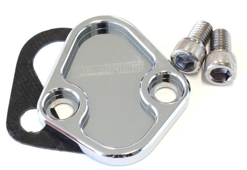 Aeroflow Billet Fuel Pump Block-Off Plate - Chrome (AF64-2027C) AF64-2027C