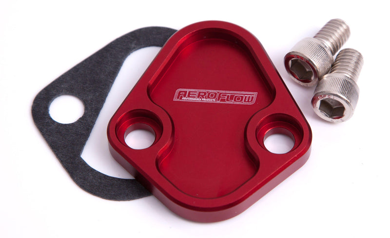 Aeroflow Billet Fuel Pump Block-Off Plate - Red (AF64-2027R) AF64-2027R