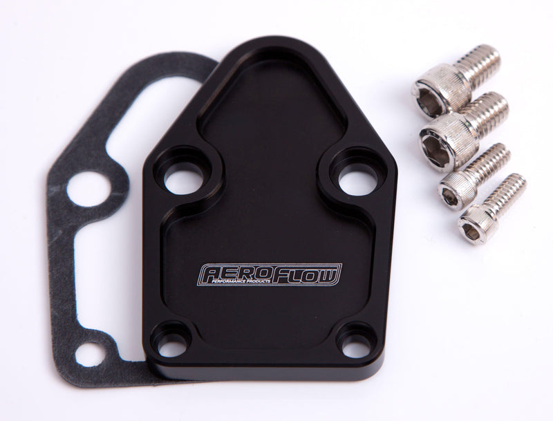 Aeroflow Billet Fuel Pump Block-Off Plate - Black (AF64-2028BLK) AF64-2028BLK