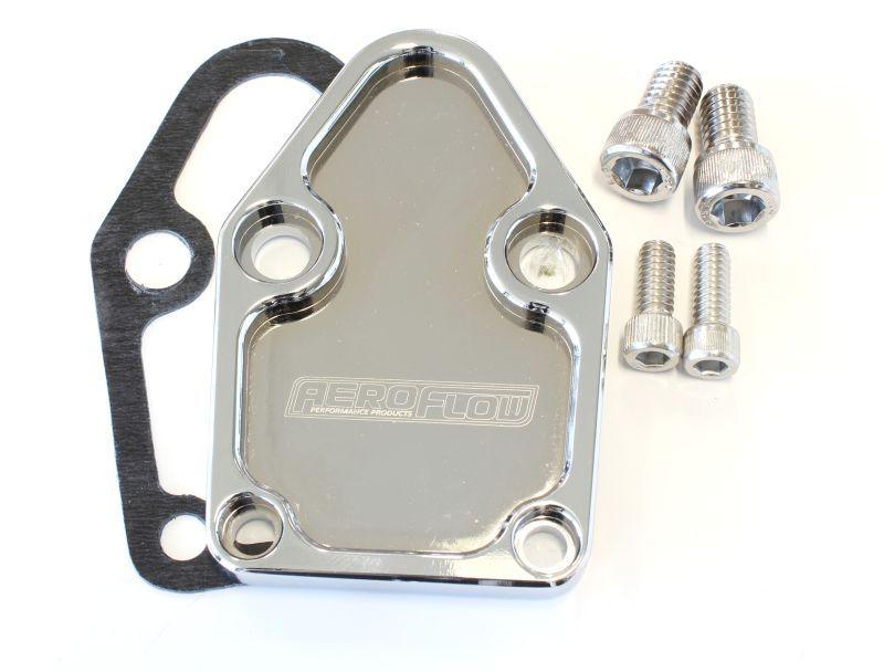 Aeroflow Billet Fuel Pump Block-Off Plate - Chrome (AF64-2028C) AF64-2028C