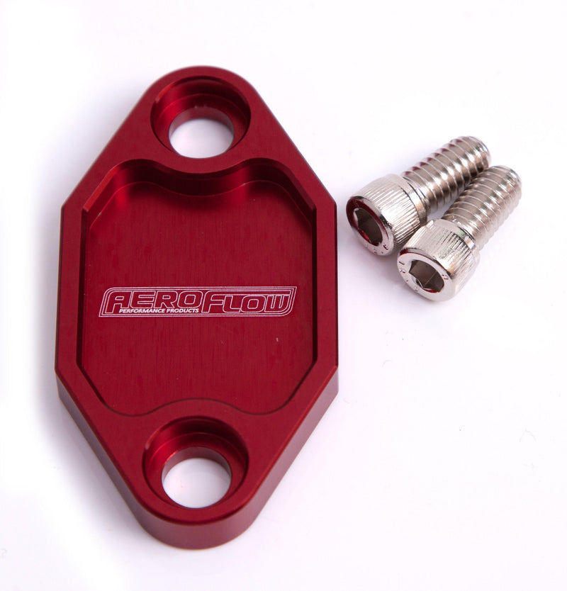Aeroflow Billet Fuel Pump Block-Off Plate - Red (AF64-2029R) AF64-2029R