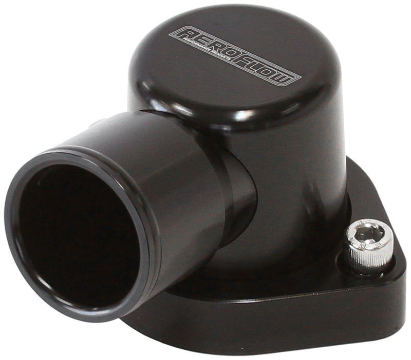 Aeroflow Billet 90° Thermostat Housing - Black (AF64-2039BLK) AF64-2039BLK