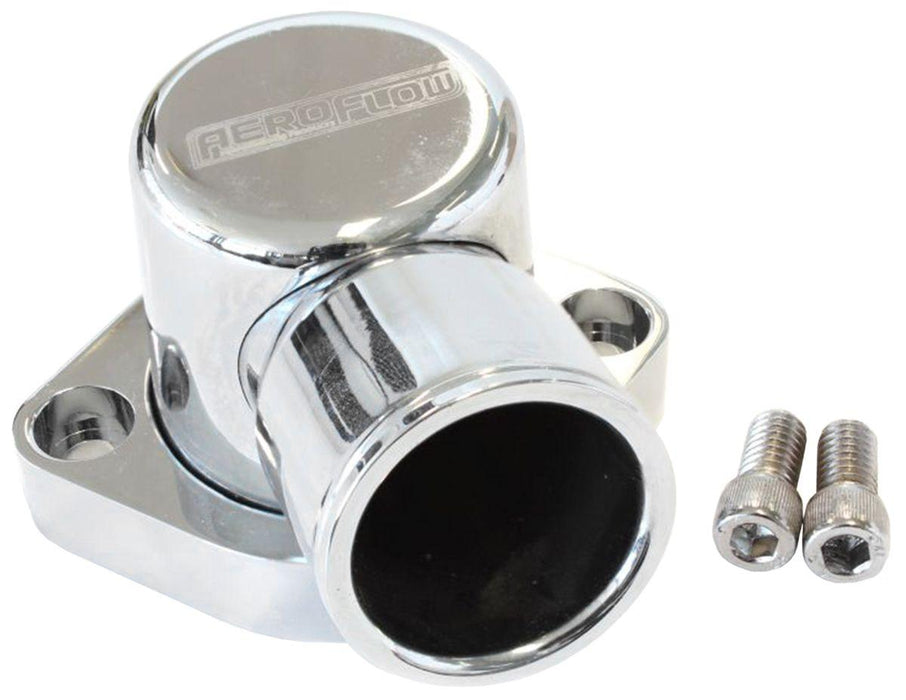 Aeroflow Billet 90° Thermostat Housing - Chrome (AF64-2039C)