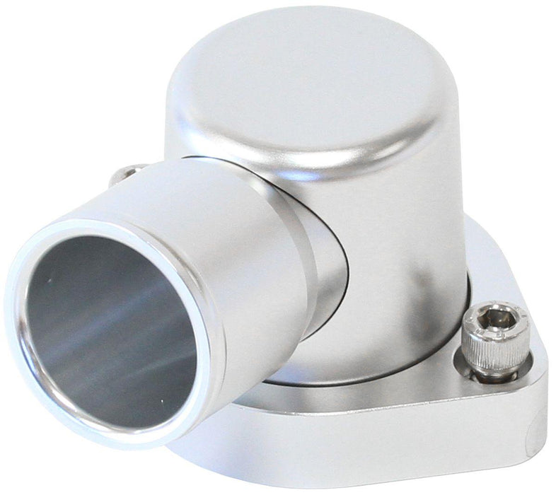 Aeroflow Billet 90° Thermostat Housing - Silver (AF64-2039S)