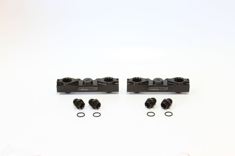 Aeroflow Subaru EJ20, EJ25 Side Feed Billet EFI Fuel Rails - Black (AF64-2057BLK)