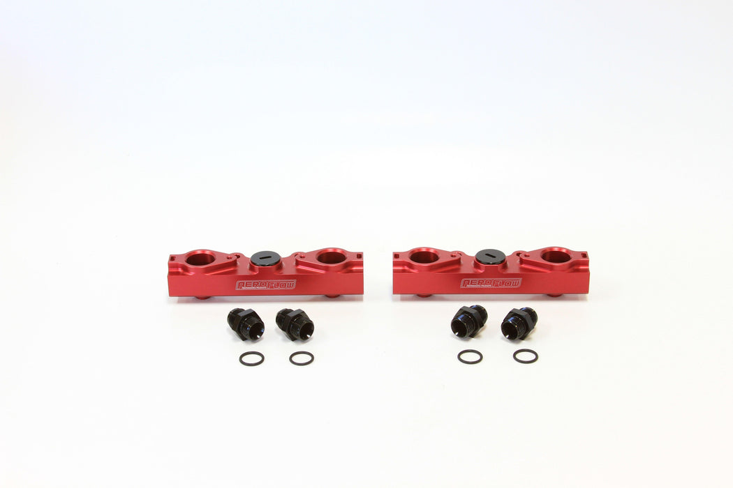 Aeroflow Subaru EJ20, EJ25 Side Feed Billet EFI Fuel Rails - Red (AF64-2057R)