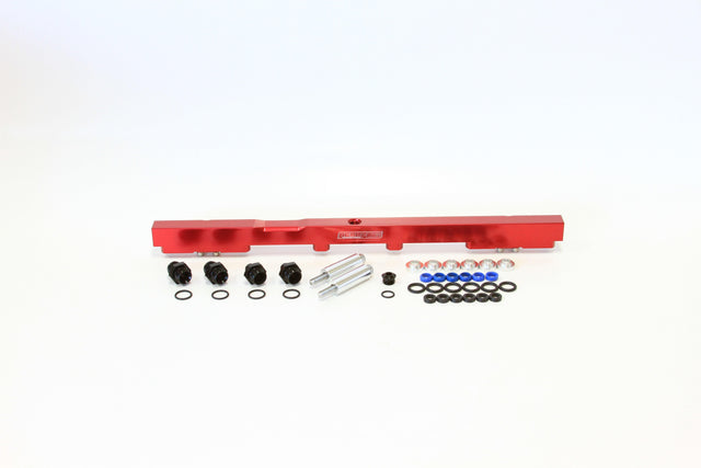 Aeroflow Toyota 2JZ Non-VVTI Billet EFI Fuel Rail - Red (AF64-2059R) AF64-2059R