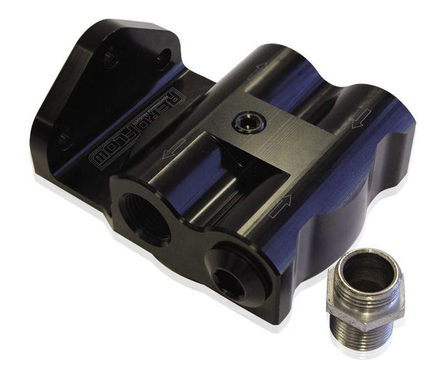 Aeroflow Billet Remote Oil Filter Head (AF64-2061) AF64-2061