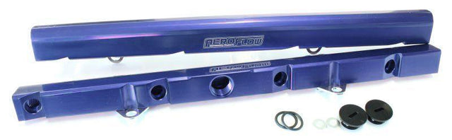 Aeroflow Ford Windsor 5.0L V8 Billet EFI Fuel Rail - Blue (AF64-2077) AF64-2077