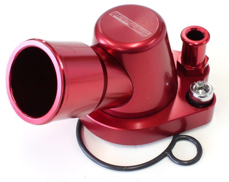 Aeroflow Billet Thermostat Housing - Red (AF64-2091R) AF64-2091R
