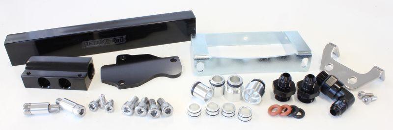 Aeroflow Mazda Series 6,7,8 13B Billet EFI Fuel Rails - Black (AF64-2104BLK) AF64-2104BLK