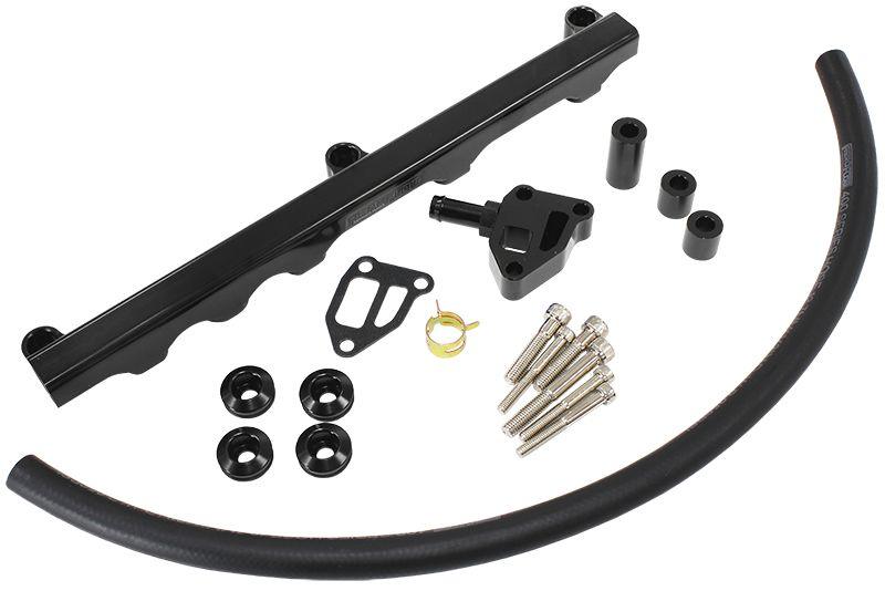 Aeroflow Nissan S14 and S15 SR20 Billet EFI Fuel Rail - Black (AF64-2122BLK) AF64-2122BLK
