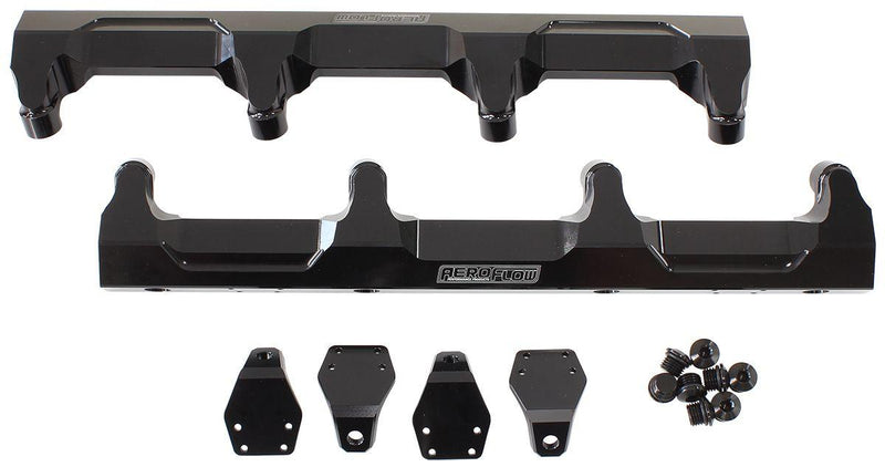 Aeroflow GM Supercharged LSA Billet EFI Fuel Rails - Black (AF64-2124BLK) AF64-2124BLK