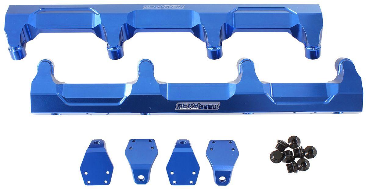 Aeroflow GM Supercharged LSA Billet EFI Fuel Rails - Blue (AF64-2124)