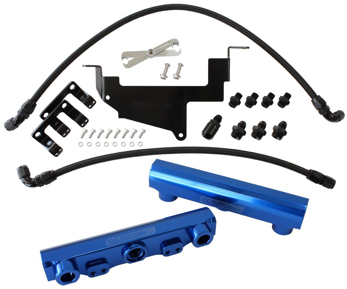 Aeroflow Subaru, Toyota, Scion FA20 Billet EFI Fuel Rail Kit - Blue (AF64-2131) AF64-2131