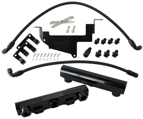 Aeroflow Subaru, Toyota, Scion FA20 Billet EFI Fuel Rail Kit - Black (AF64-2131BLK) AF64-2131BLK
