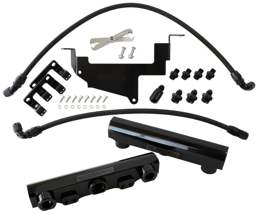 Aeroflow Subaru, Toyota, Scion FA20 Billet EFI Fuel Rail Kit - Black (AF64-2131BLK)