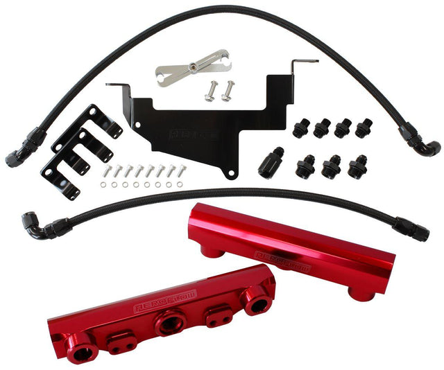 Aeroflow Subaru, Toyota, Scion FA20 Billet EFI Fuel Rail Kit - Red (AF64-2131R) AF64-2131R
