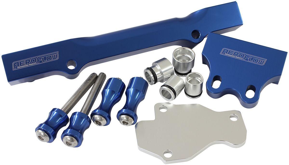 Aeroflow Mazda Series 6,7,8 13B Billet EFI Fuel Rails - Blue (AF64-2204) AF64-2204