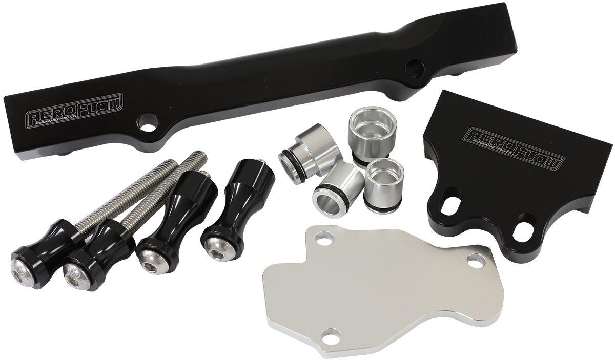 Aeroflow Mazda Series 6,7,8 13B Billet EFI Fuel Rails - Black (AF64-2204BLK) AF64-2204BLK