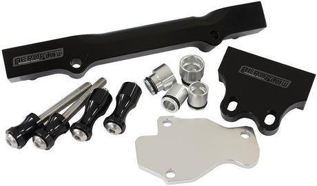 Aeroflow Mazda Series 6,7,8 13B Billet EFI Fuel Rails - Black (AF64-2204BLK) AF64-2204BLK